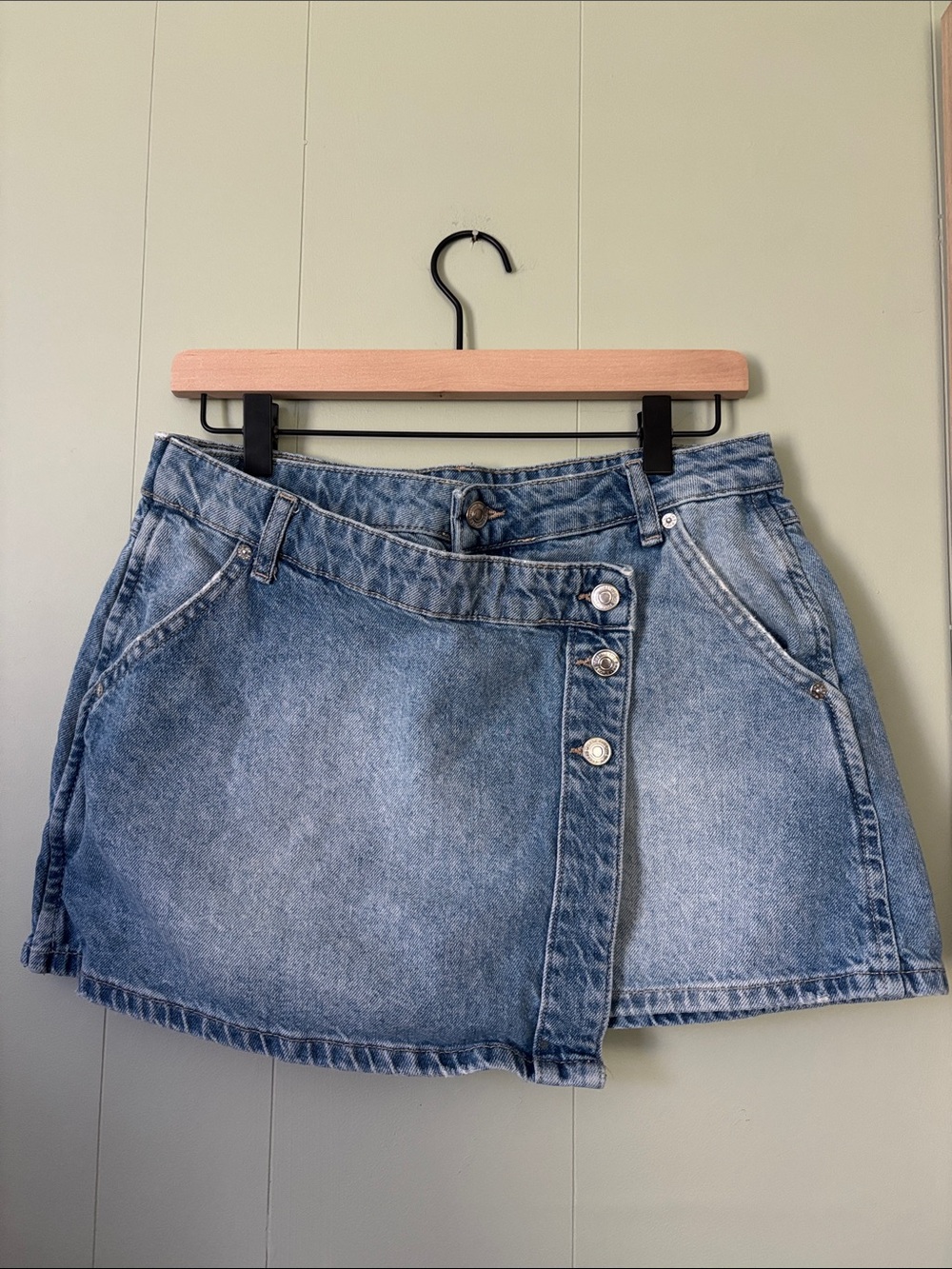 Free People Light wash Wynne Denim Mini Skirt